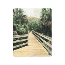 Tropical Walk Pier Palm Trees Poster Gerahmt