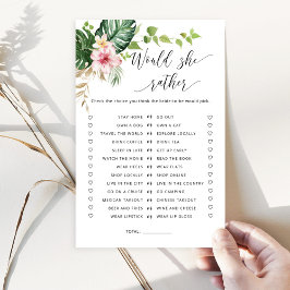 Tropical Wäre sie lieber Brautparty-Spiel