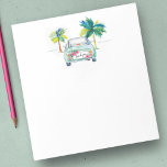 Tropical Water Stationery Palm Trees Auto Notizblock<br><div class="desc">Dieses Dankeschön an die Schreibwaren Notizblock verfügt über ein Aquarell grüne Auto mit Palmen. Die Wörter "Danke" sind Set in trendiger Schriftzeichen-Typografie auf dem Nummernschild, gerahmt von Hibiskus-Blume und Palm-Blätter. Perfekt Florida Hochzeit danke, senden Sie Nachrichten für Freunde oder Palm Strand Notizen. Um mehr Aquarellpapier wie diesen Besuch www.zazzle.com/dotellabelle Einzigartige...</div>