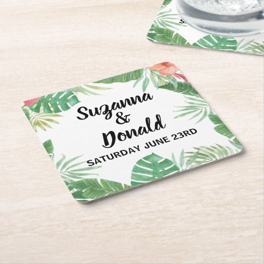 Tropical Watercolor Aloha Untersetzer Wedding Part (angewinkelt)