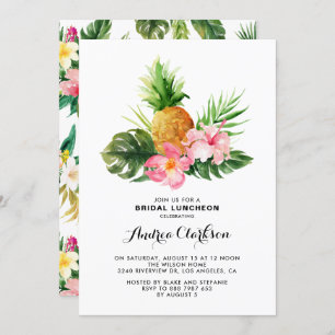 Tropical Watercolor Ananas Bridal Luncheon Einladung