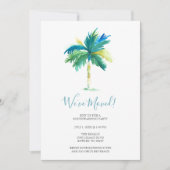 Tropical Watercolor Beach Housewarming Party Einladung (Vorderseite)