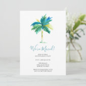 Tropical Watercolor Beach Housewarming Party Einladung (Stehend Vorderseite)