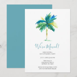 Tropical Watercolor Beach Housewarming Party Einladung