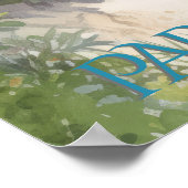 Tropical Watercolor Beach Lagoon Paradise Poster (Ecke)