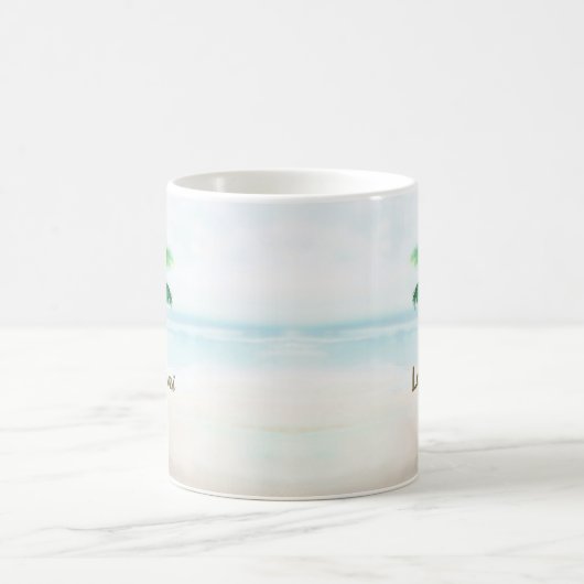 Tropical Watercolor Beach Palm Tree Kaffeetasse (Mittel)