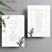 Tropical Watercolor Blätter Goldene Hochzeit Programm