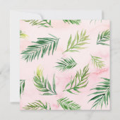 Tropical Watercolor Blätter Square Kinderdusche Einladung (Rückseite)