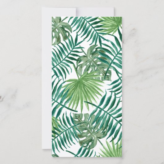 Tropical Watercolor Blätter Wedding Program Card (Rückseite)
