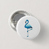 Tropical Watercolor Blue Flamingo Button (Vorne & Hinten)