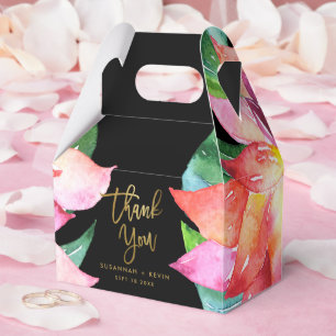 Tropical Watercolor Blume Vielen Dank für Ihr Hoch Geschenkschachtel
