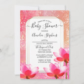 Tropical Watercolor Boho Lotus Floral Baby Dusche Einladung (Vorderseite)