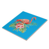 Tropical Watercolor Flamingo & Blume Fliese (Seite)