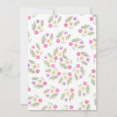 Tropical Watercolor Flamingo & Giraffe Kinderdusch Einladung (Rückseite)