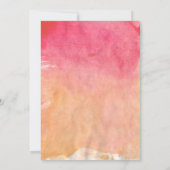 Tropical Watercolor Flamingo Kinderdusche Einladung (Rückseite)