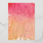 Tropical Watercolor Flamingo Kinderdusche Real Folieneinladung (Rückseite)