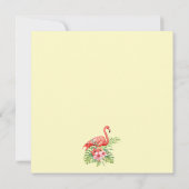 Tropical Watercolor Flamingos & Hibiskus Geburtsta Einladung (Rückseite)