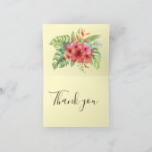Tropical Watercolor Flamingos & Hibiskus Vielen Da Dankeskarte (Innenseite)