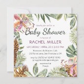 Tropical Watercolor Floral Baby Dusche Einladung (Vorderseite)