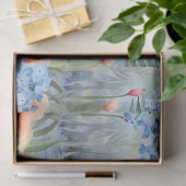 Tropical Watercolor Florals Flamingo & Butterflieg Seidenpapier (Geschenk)