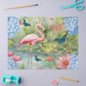 Tropical Watercolor Florals Flamingo & Butterflieg Seidenpapier (Basteln)