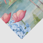 Tropical Watercolor Florals Flamingo & Butterflieg Seidenpapier (Detail)