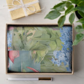 Tropical Watercolor Florals Flamingo & Butterflieg Seidenpapier (Geschenk)