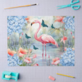 Tropical Watercolor Florals Flamingo & Butterflieg Seidenpapier (Basteln)