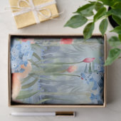 Tropical Watercolor Florals Flamingo & Butterflieg Seidenpapier (Geschenk)