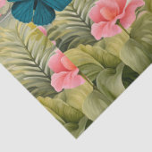 Tropical Watercolor Florals Flamingo & Butterflieg Seidenpapier (Detail)