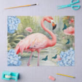 Tropical Watercolor Florals Flamingo & Butterflieg Seidenpapier (Basteln)