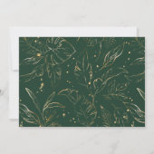 Tropical Watercolor Foliage Green Gold Hochzeit Einladung (Rückseite)