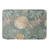 Tropical Watercolor Gold & Green Blätter Muster Badematte (Vorderseite)