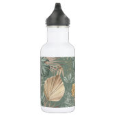Tropical Watercolor Gold & Green Blätter Muster Edelstahlflasche (Rechts)