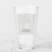 Tropical Watercolor Gold & Green Blätter Muster Glas (Rückseite)