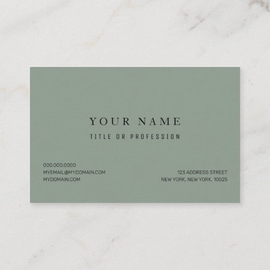 Tropical Watercolor Gold & Green Blätter Muster Visitenkarte (Rückseite)