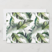 Tropical Watercolor Green Blätter Wedding Einladung (Rückseite)