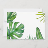 Tropical Watercolor Green Leaves Custom Save The Date (Rückseite)