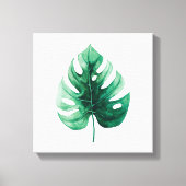 Tropical Watercolor Green Monstera Illustration Leinwanddruck (Vorderseite)