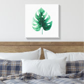 Tropical Watercolor Green Monstera Illustration Leinwanddruck (Insitu (Schlafzimmer))