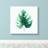 Tropical Watercolor Green Monstera Illustration Leinwanddruck (Insitu (Holzboden))