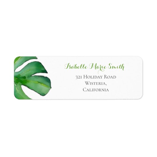 Tropical Watercolor Green Monstera Leaf Hochzeit (Vorne)