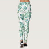 Tropical Watercolor Grüne Yoga Leggings (Rückseite)