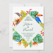 Tropical Watercolor Hawaii Exotic Birds Einladung (Vorderseite)
