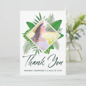 Tropical Watercolor Luau Abschluss Vielen Dank Ankündigung (Stehend Vorderseite)