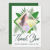 Tropical Watercolor Luau Abschluss Vielen Dank Ankündigung (Vorne/Hinten)