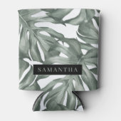 Tropical Watercolor Modern Oasis Leaves Dosenkühler (Vorderseite)