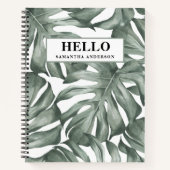 Tropical Watercolor Modern Oasis Leaves Notizblock (Vorderseite)