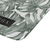 Tropical Watercolor Modern Oasis Leaves Schneidebrett (Ecke)