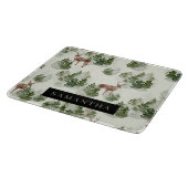 Tropical Watercolor Moderne Oase Blätter Muster Cu Schneidebrett (Ecke)